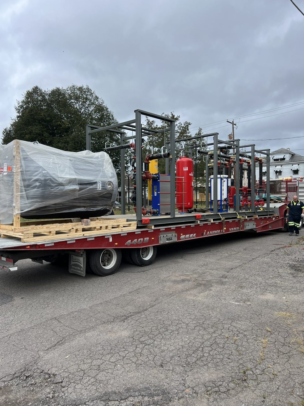 Heat exchanger skid on trailer